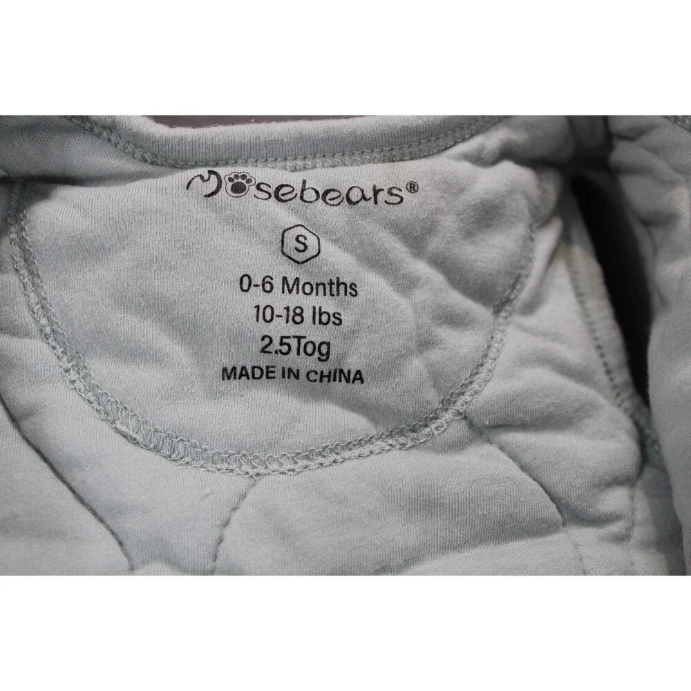 Mosebears Mint Green Quilted Sleep Sack - Size S 0-6 Months - 10-18 lbs